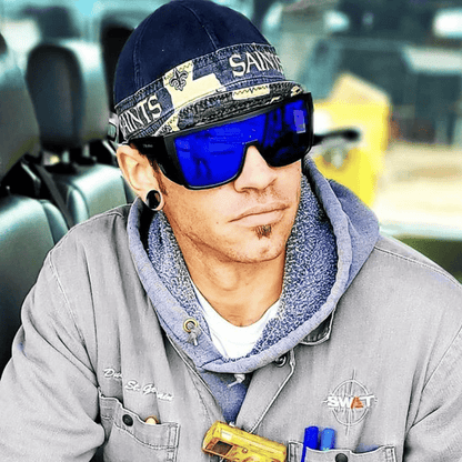 BUZZ Bomb Safety - Blue Mirror - Safety Glasses - Bomber Eyewear - BZ103BM