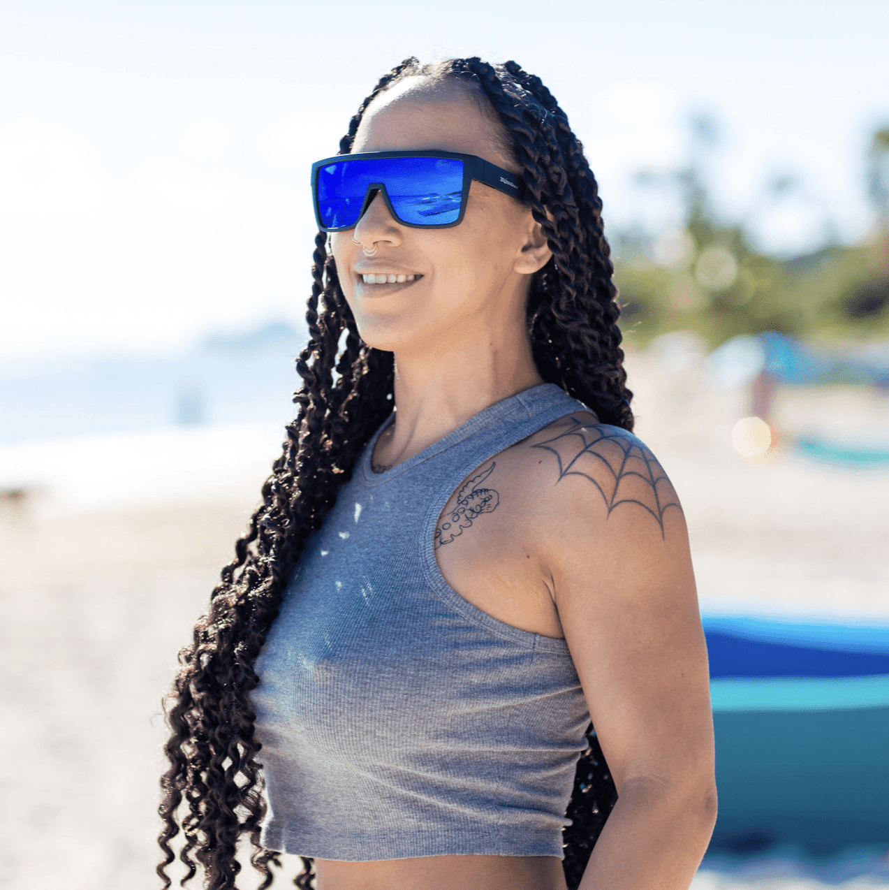 BUZZ Bomb Safety - Blue Mirror - Safety Glasses - Bomber Eyewear - BZ103BM