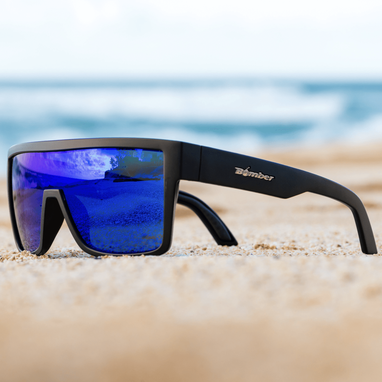 BUZZ Bomb Safety - Blue Mirror - Safety Glasses - Bomber Eyewear - BZ103BM