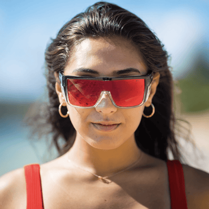 BUZZ Bomb Safety - Fire Red Mirror Crystal - Safety Glasses - Bomber Eyewear - BZ104RM