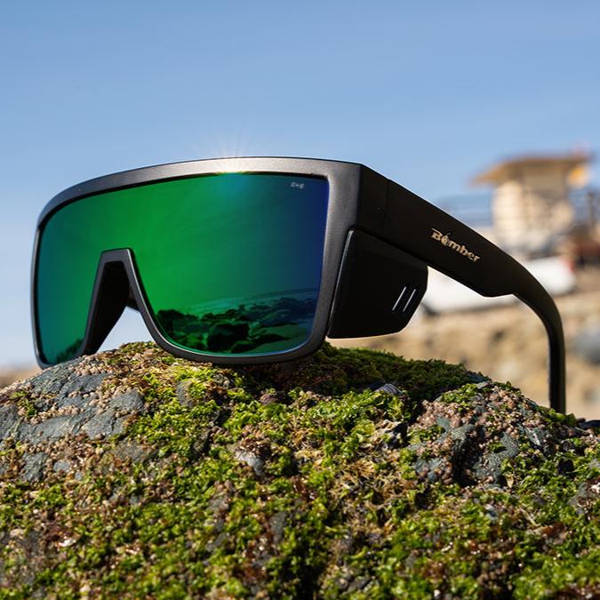 BUZZ Bomb Safety - Green Mirror - Safety Glasses - Bomber Eyewear - BZ103GM