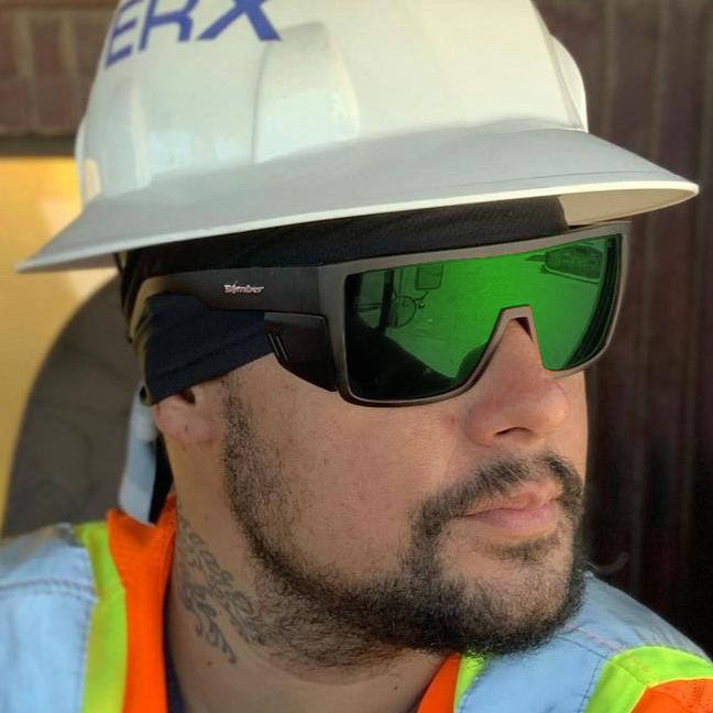 BUZZ Bomb Safety - Green Mirror - Safety Glasses - Bomber Eyewear - BZ103GM