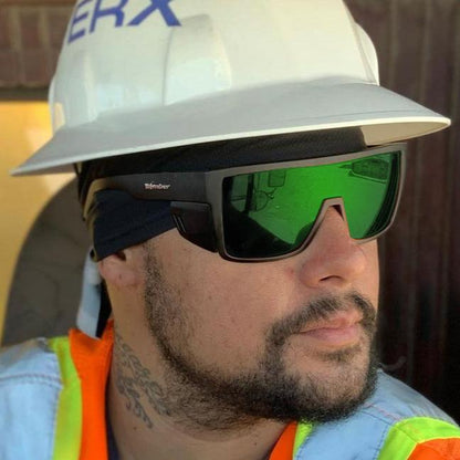 BUZZ Bomb Safety - Green Mirror - Safety Glasses - Bomber Eyewear - BZ103GM