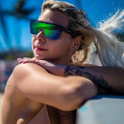 BUZZ Bomb Safety - Green Mirror Crystal - Safety Glasses - Bomber Eyewear - BZ104GM