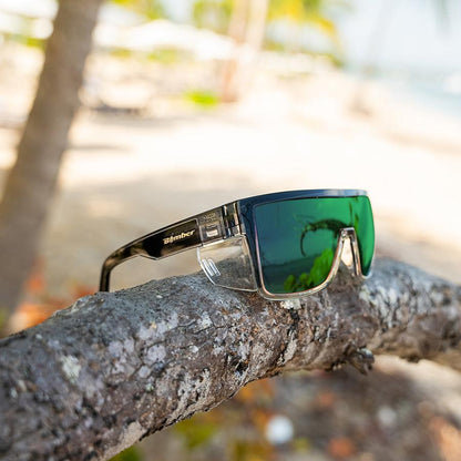 BUZZ Bomb Safety - Green Mirror Crystal - Safety Glasses - Bomber Eyewear - BZ104GM