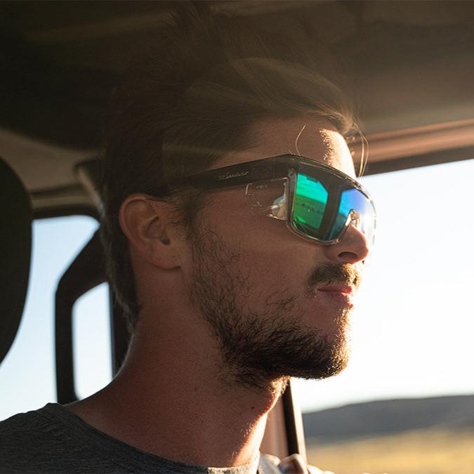 BUZZ Bomb Safety - Green Mirror Crystal - Safety Glasses - Bomber Eyewear - BZ104GM