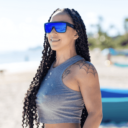 BUZZ Bomb Safety - Polarized Blue Mirror - Safety Glasses - Bomber Eyewear - BZ111BM