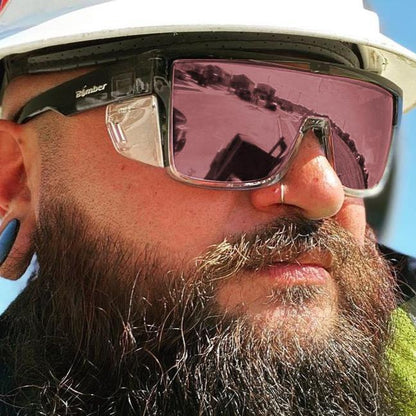 BUZZ Bomb Safety - Polarized Rose Gold Mirror Crystal - Safety Glasses - Bomber Eyewear - BZ114PM