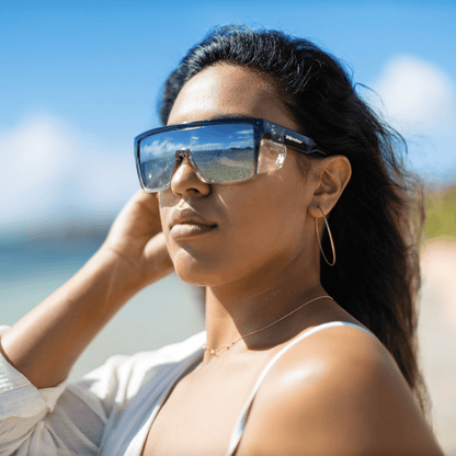 BUZZ Bomb Safety - Silver Mirror Crystal - Safety Glasses - Bomber Eyewear - BZ104