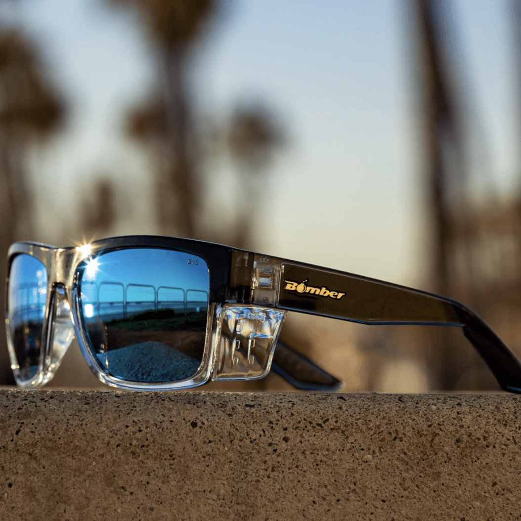 CLUTCH Safety - Ice Blue Mirror Crystal (Grande Available) - Safety Glasses - Bomber Eyewear - CL104ICE