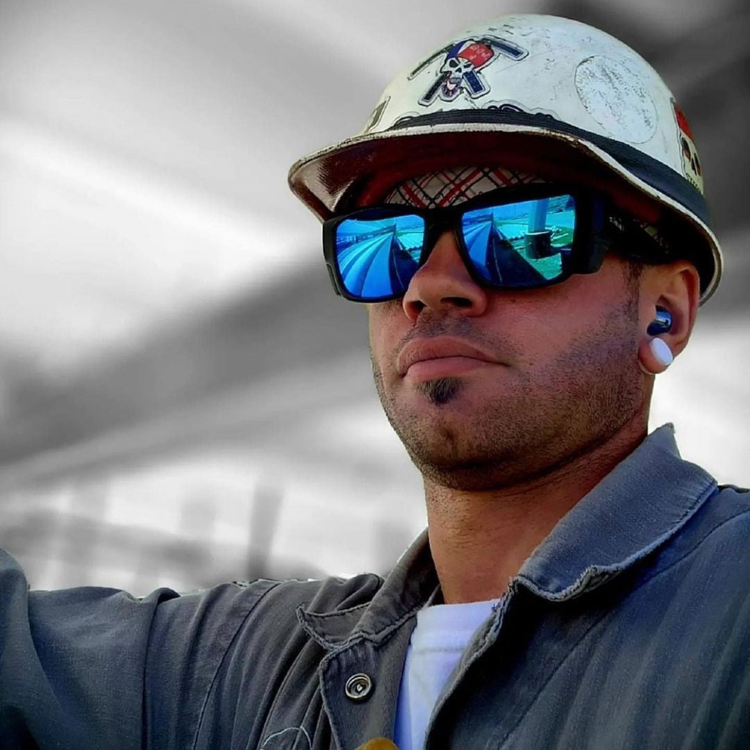 CLUTCH Safety - Polarized Ice Blue Mirror - Safety Glasses - Bomber Eyewear - CL111ICE