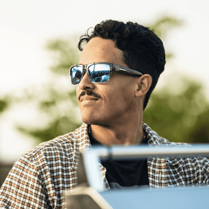 CLUTCH Safety - Polarized Ice Blue Mirror Crystal (Grande Available) - Safety Glasses - Bomber Eyewear - CL114ICE