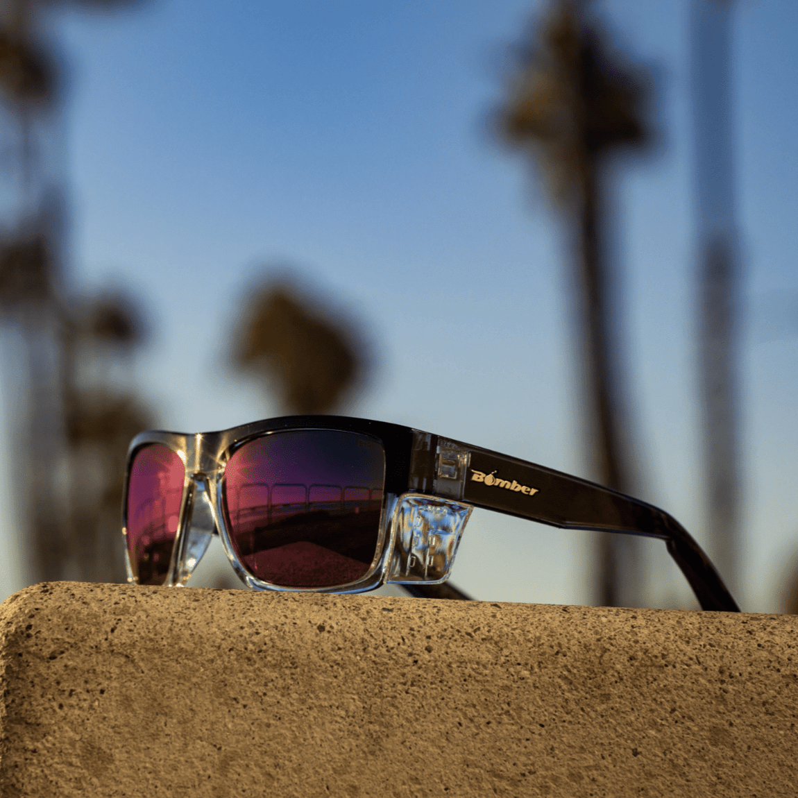 CLUTCH Safety - Polarized Revo Pink Mirror Crystal - Safety Glasses - Bomber Eyewear - CL114PNK