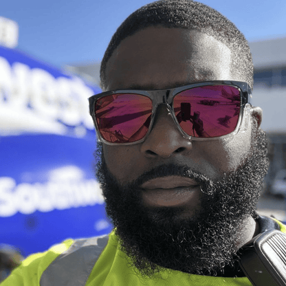 CLUTCH Safety - Polarized Revo Pink Mirror Crystal - Safety Glasses - Bomber Eyewear - CL114PNK