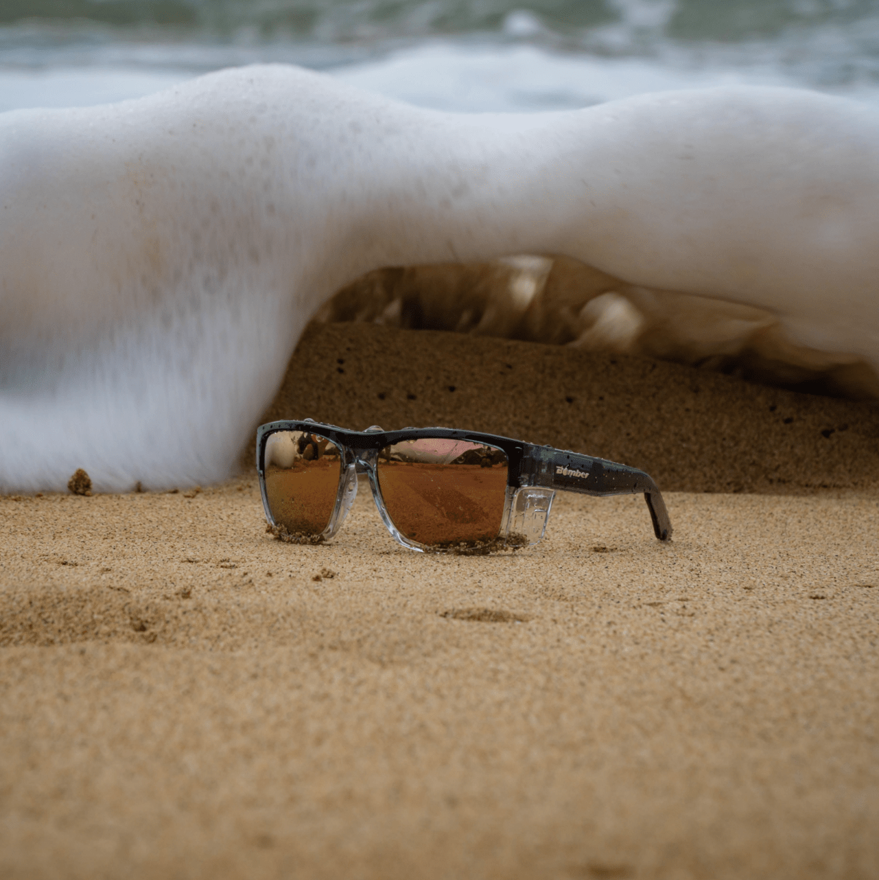 CLUTCH Safety - Polarized Rose Gold Mirror Crystal - Safety Glasses - Bomber Eyewear - CL114PM