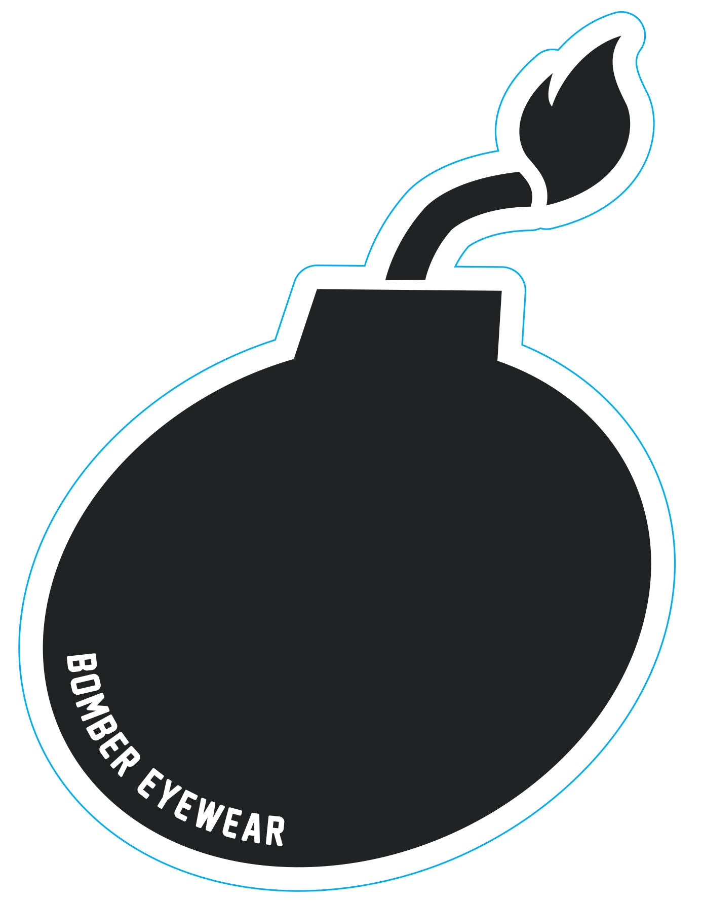 Decal Black Bomb Sticker - Accessories - Bomber Eyewear - 6" Black Bomb Sticker Decal