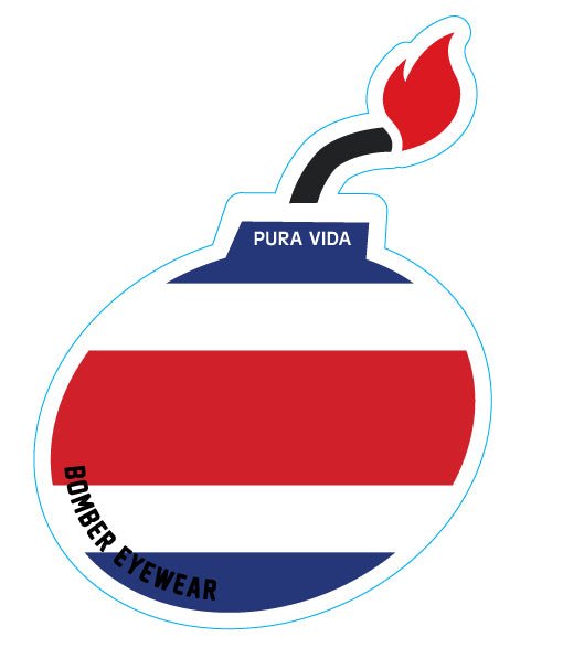 Decal Costa Rica Flag Bomb Sticker - Accessories - Bomber Eyewear - 6" Costa Rica Bomb Sticker Decal