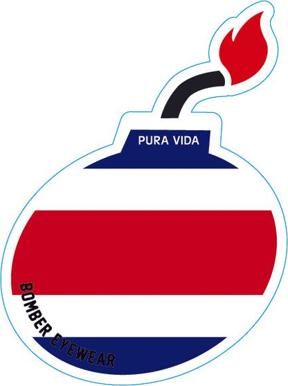 Decal Costa Rica Flag Bomb Sticker - Accessories - Bomber Eyewear - 