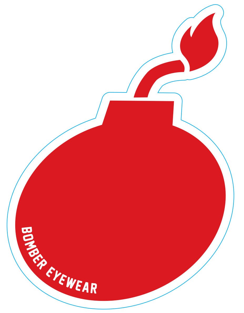 Decal Red Bomb Sticker - Accessories - Bomber Eyewear - 3" BOMB DECAL_RED