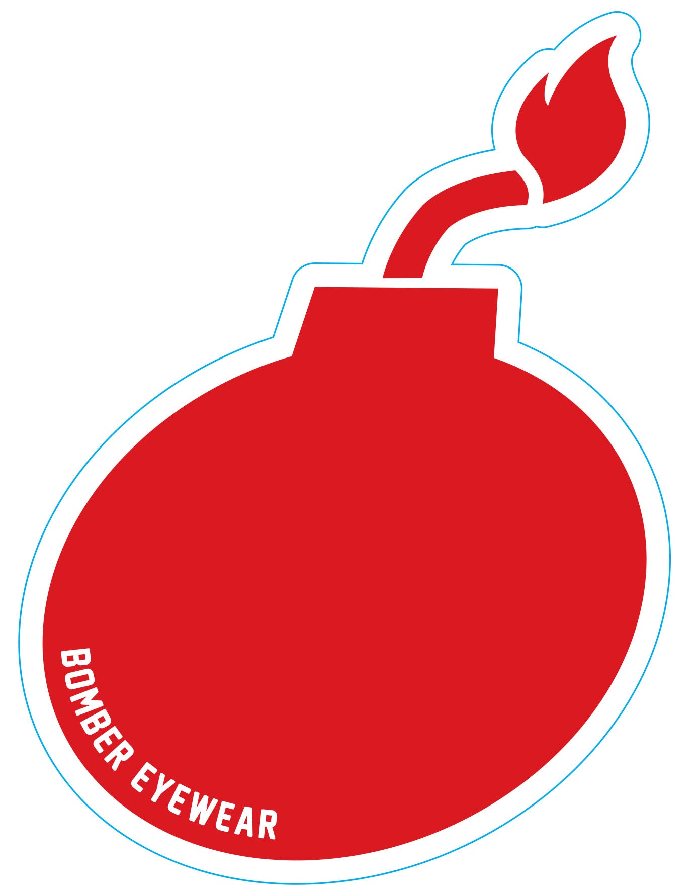 Decal Red Bomb Sticker - Accessories - Bomber Eyewear - 6" BOMB DECAL_RED