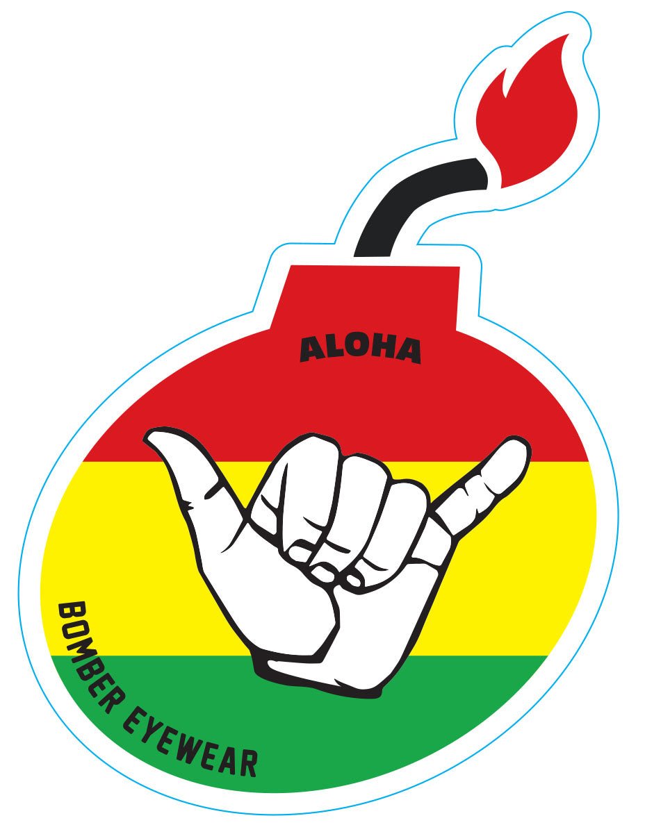 Decal Shaka Rasta Bomb Sticker - Accessories - Bomber Eyewear - 3" BOMB DECAL_SHAKA RASTA