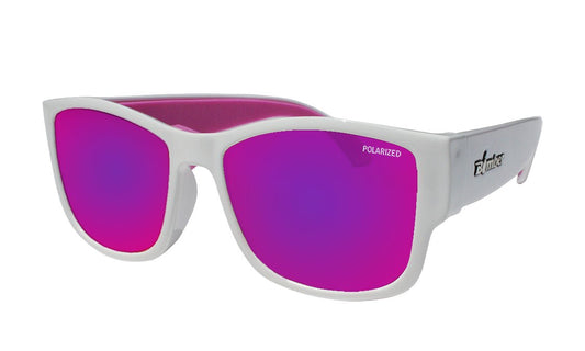 GOMER - Polarized Pink Mirror White - Bomber Eyewear - GM113PMPF