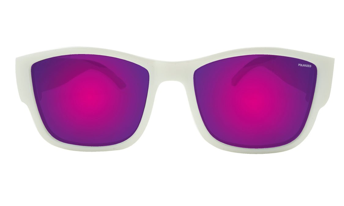 GOMER - Polarized Pink Mirror White - Sunglasses - Bomber Eyewear - GM113PMPF