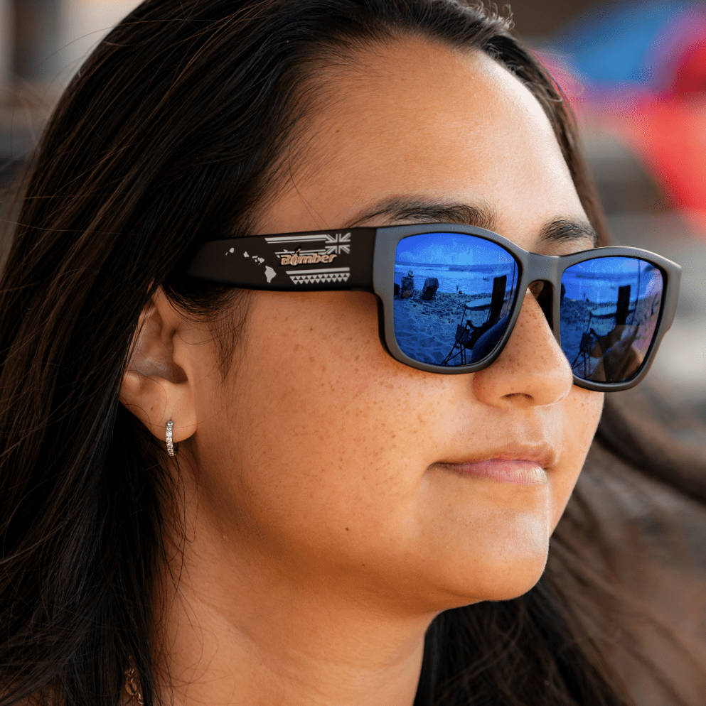 GOMER - Vintage Blue Mirror Aloha Series - Sunglasses - Bomber Eyewear - GM101BMHWV