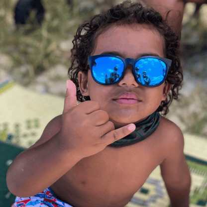 GROM - Polarized Ice Blue Mirror Blk - Sunglasses - Bomber Eyewear - GR111ICE