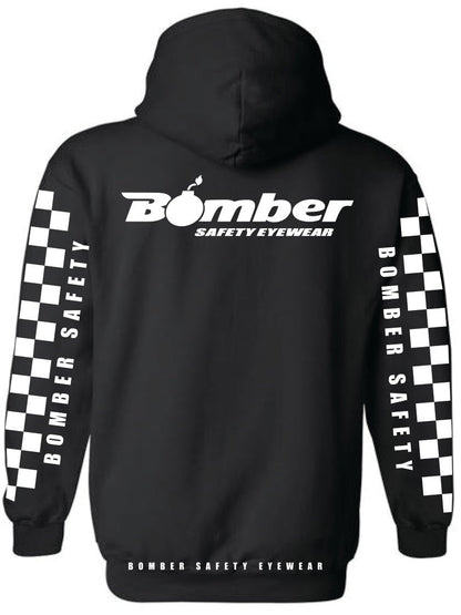 HOODED SWEATSHIRT SAFETY BLACK CHECKER - Accessories - Bomber Eyewear - HD-BLK-CHECKER-M