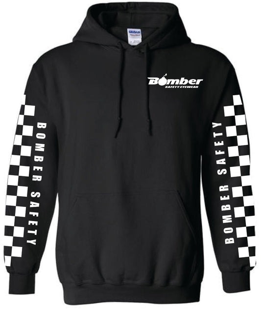 HOODED SWEATSHIRT SAFETY BLACK CHECKER - Accessories - Bomber Eyewear - HD-BLK-CHECKER-M