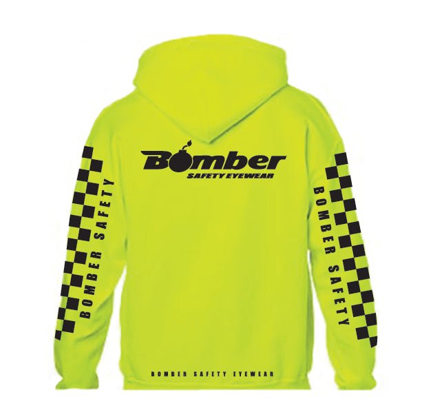 HOODED SWEATSHIRT SAFETY YELLOW CHECKER - Accessories - Bomber Eyewear - HD-YEL-CHECKER-M