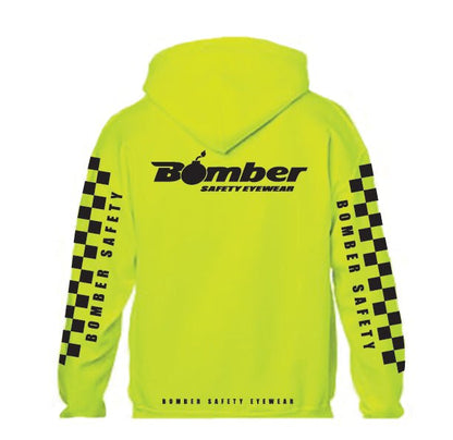 HOODED SWEATSHIRT SAFETY YELLOW CHECKER - Accessories - Bomber Eyewear - HD-YEL-CHECKER-M