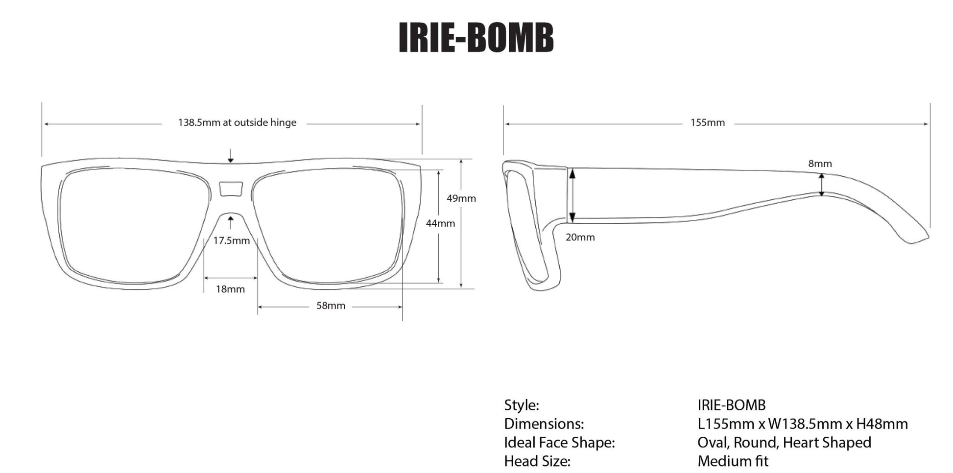 IRIE - Blue Mirror - Sunglasses - Bomber Eyewear - IRE101BM
