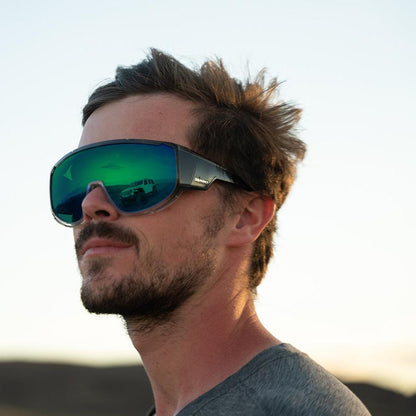 MAGNUM Safety - Green Mirror Crystal - Safety Glasses - Bomber Eyewear - MG104GM