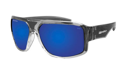 MEGA Safety - Polarized Blue Mirror Crystal - Safety Glasses - Bomber Eyewear - M114BM