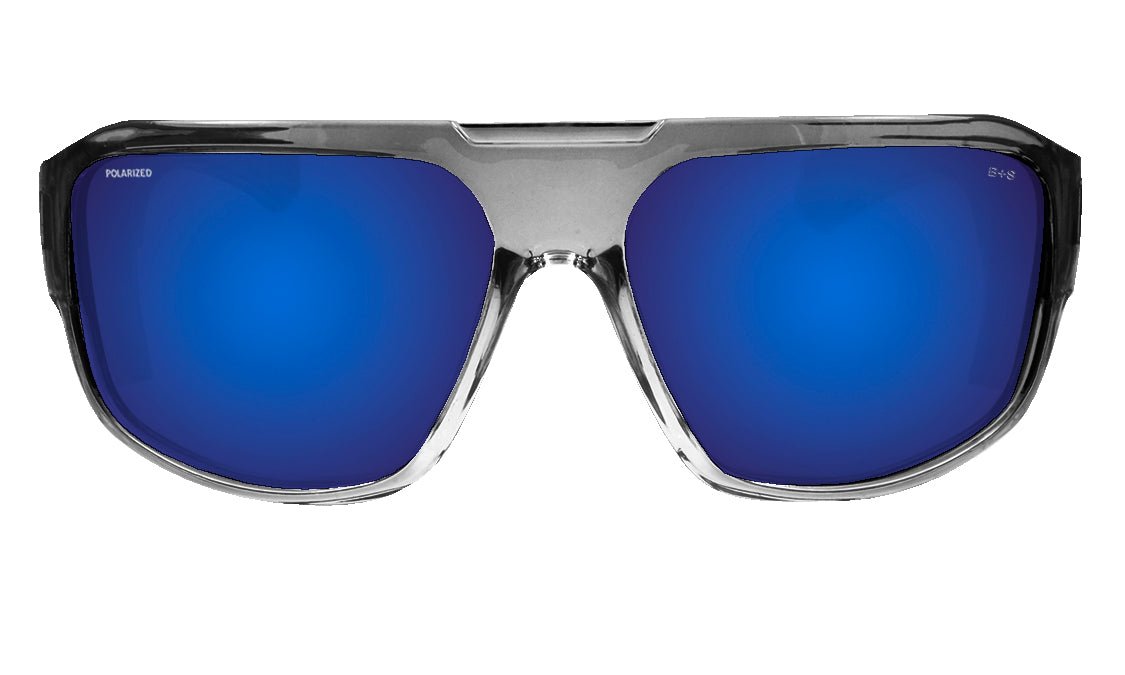 MEGA Safety - Polarized Blue Mirror Crystal - Safety Glasses - Bomber Eyewear - M114BM
