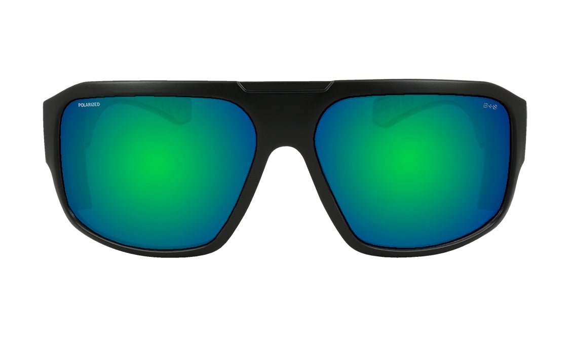MEGA Safety - Polarized Green Mirror Black - Sunglasses - Bomber Eyewear - M111GM