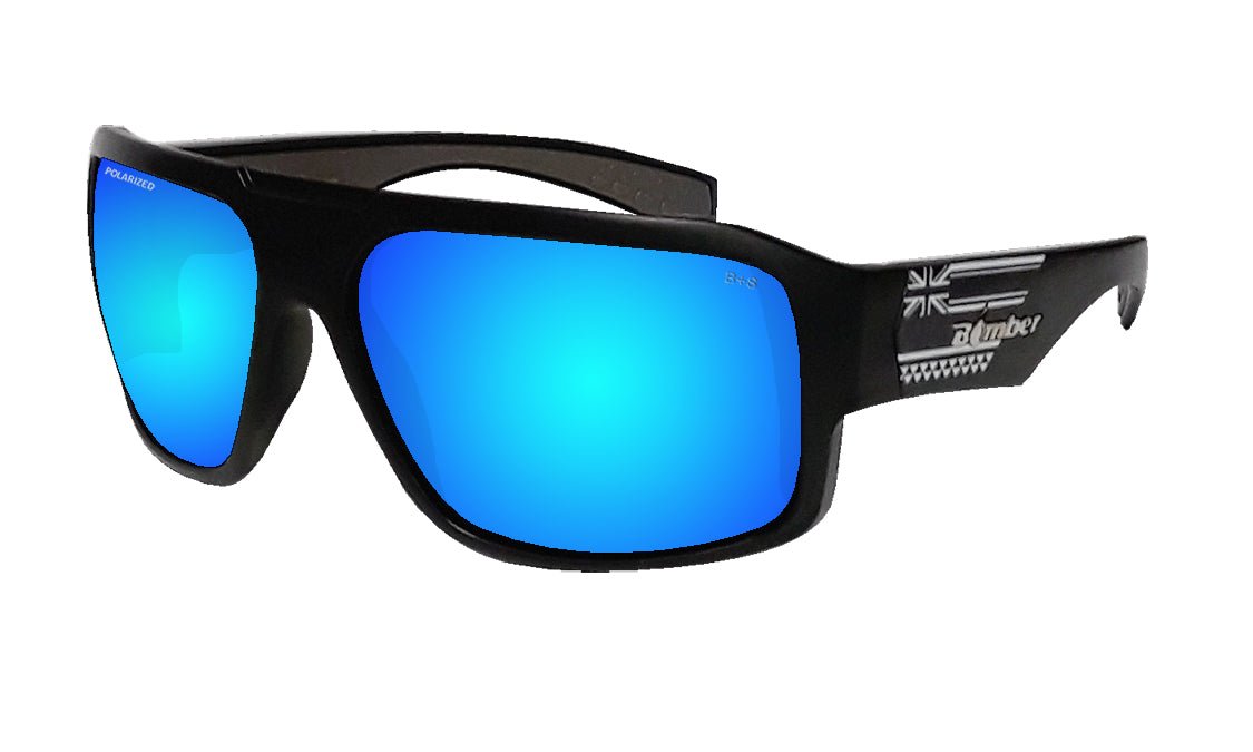 MEGA Safety - Polarized Ice Blue Mirror Aloha series - Safety Glasses - Bomber Eyewear - M111ICEHW