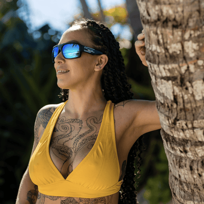 MEGA Safety - Polarized Ice Blue Mirror Aloha series - Safety Glasses - Bomber Eyewear - M111ICEHW