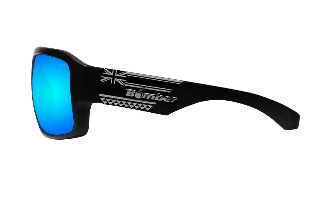 MEGA Safety - Polarized Ice Blue Mirror Aloha series - Safety Glasses - Bomber Eyewear - M111ICEHW