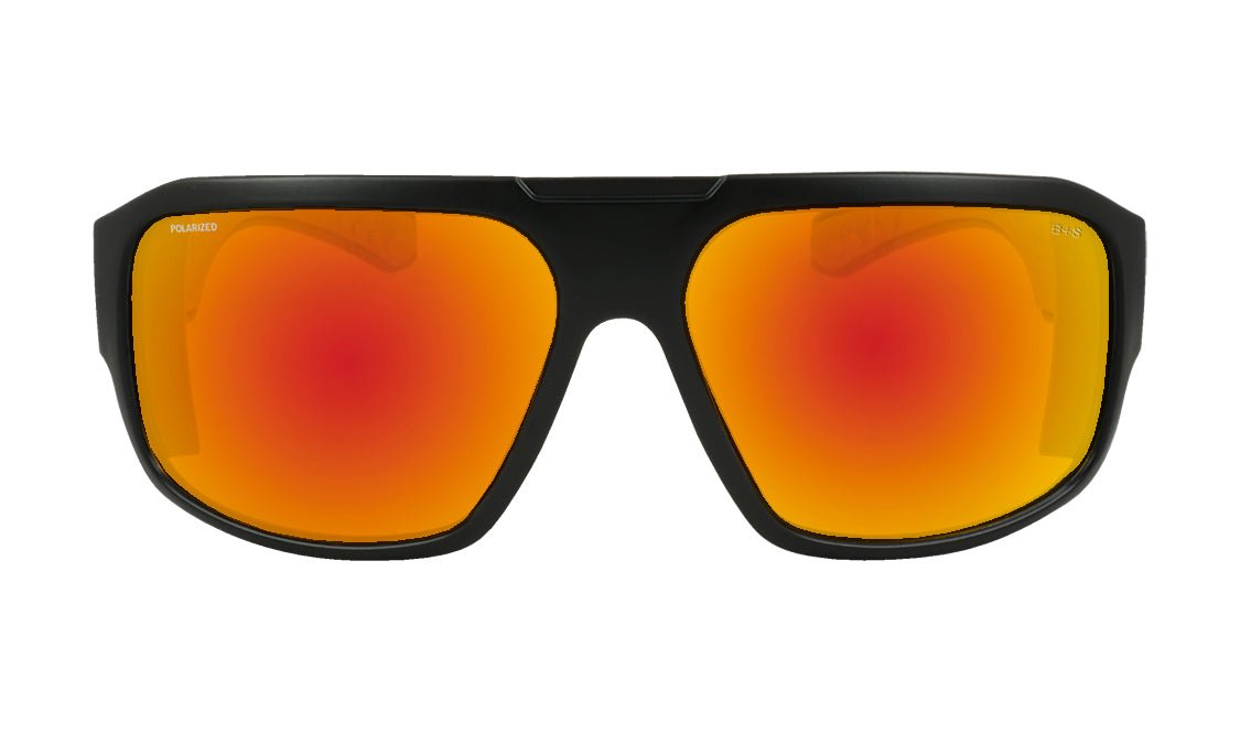 MEGA Safety - Polarized Red Mirror Black - Safety Glasses - Bomber Eyewear - M111RM
