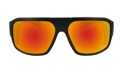 MEGA Safety - Polarized Red Mirror Black - Safety Glasses - Bomber Eyewear - M111RM