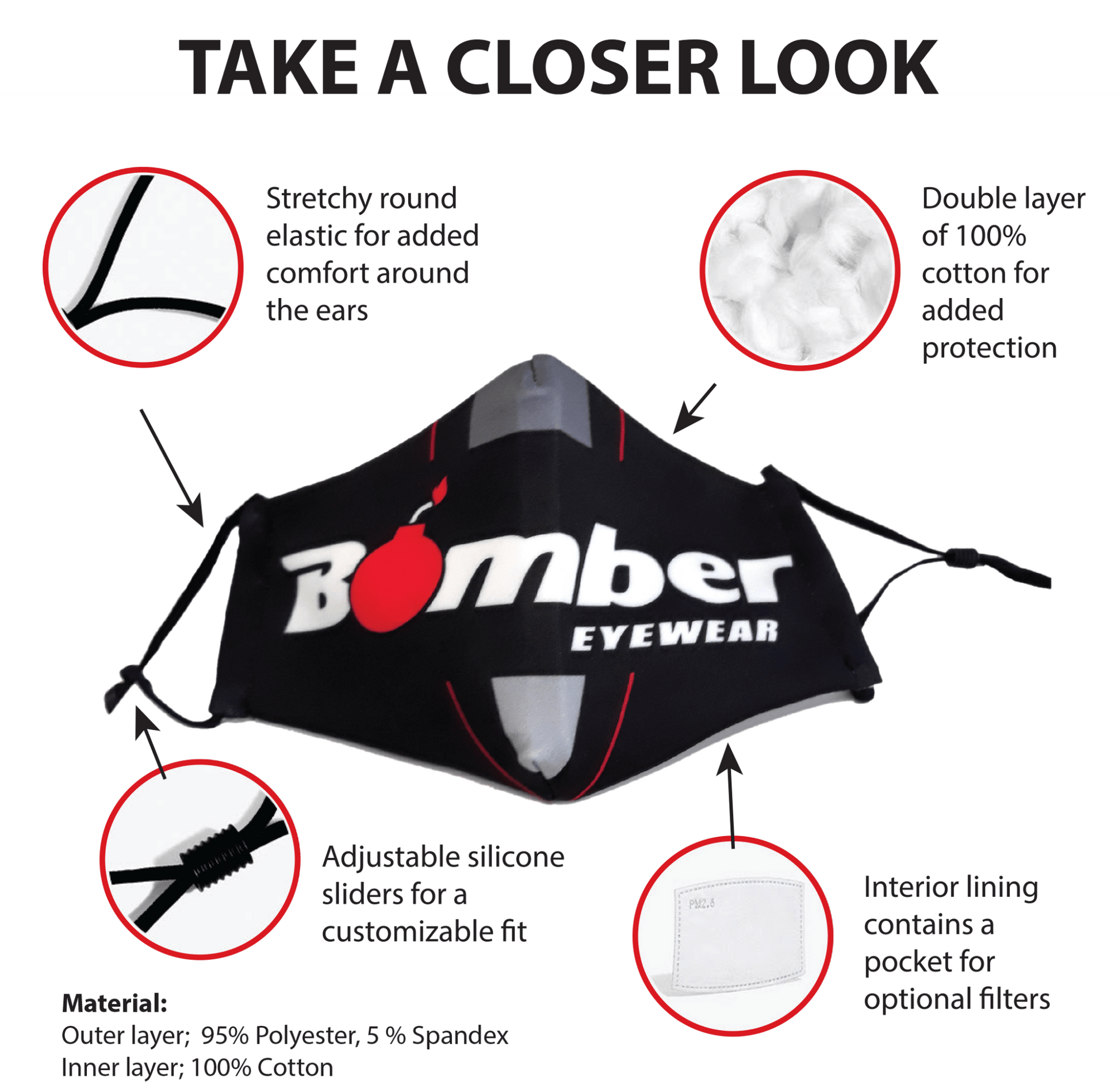 REUSABLE FACE MASK - Accessories - Bomber Eyewear - MSK01