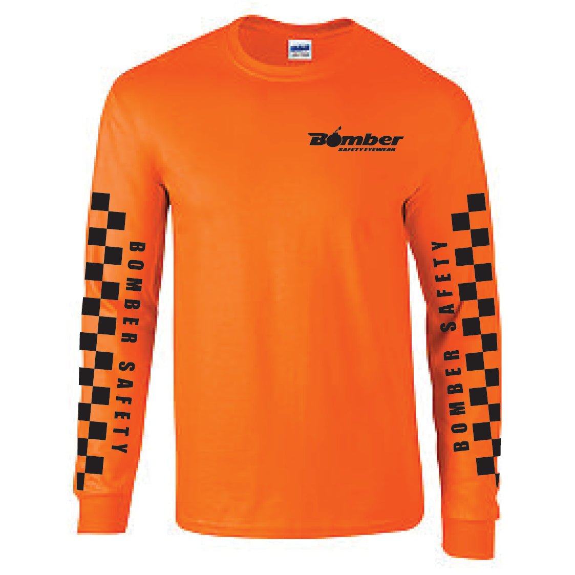 T - SHIRT ORANGE CHECKER LONG SLEEVE - Accessories - Bomber Eyewear - 