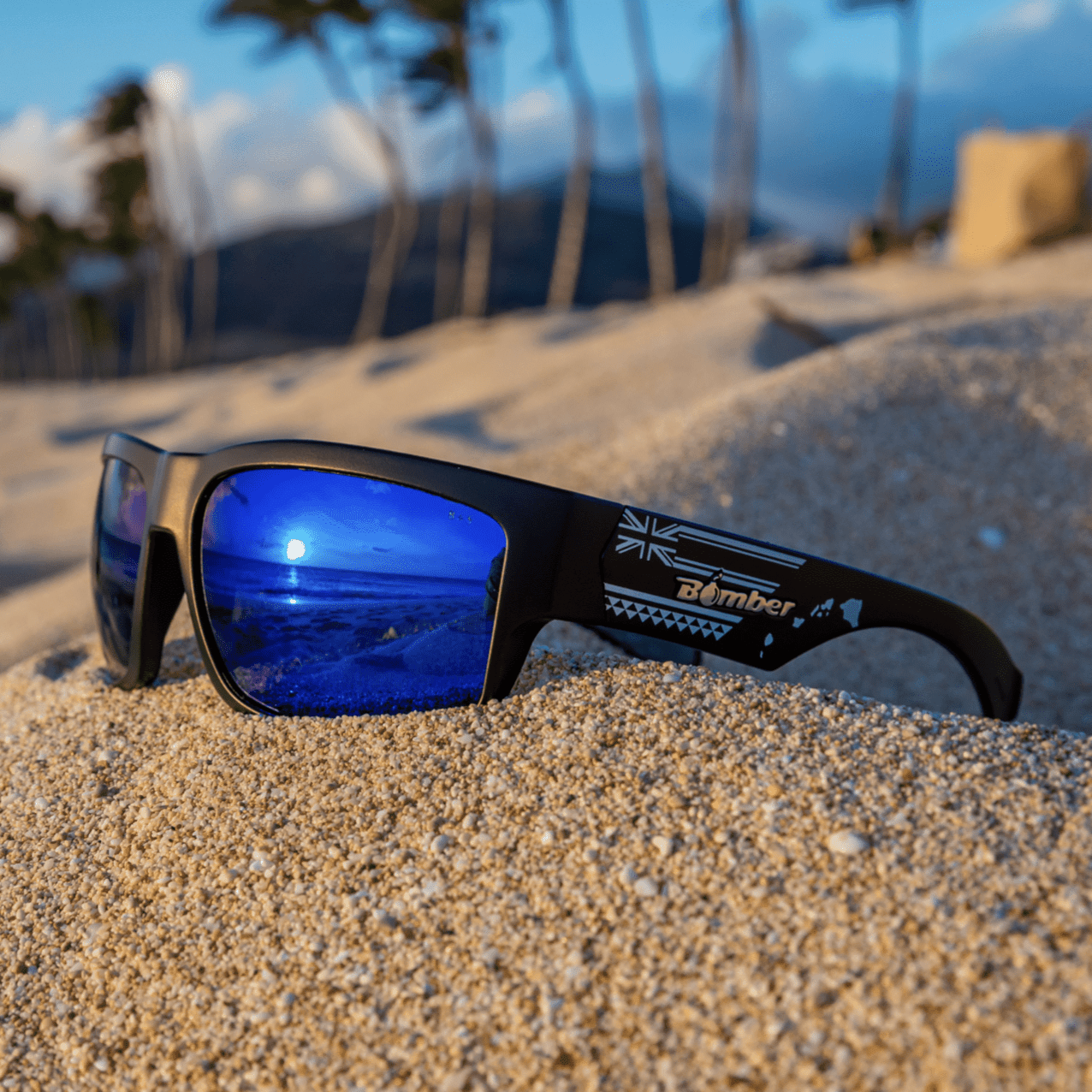 TIGER Safety - Polarized Blue Mirror Aloha Series - Safety Glasses - Bomber Eyewear - TR111BMHW