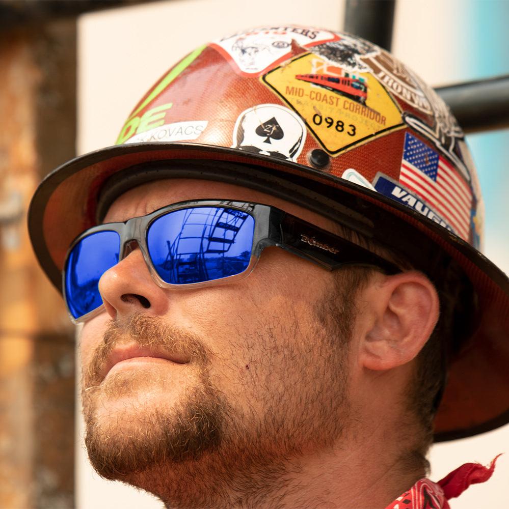 TIGER Safety - Polarized Blue Mirror Crystal - Sunglasses - Bomber Eyewear - TR114BM