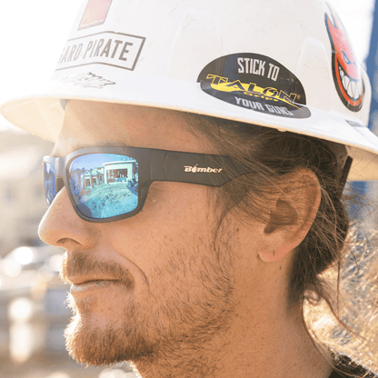 TIGER Safety - Polarized Ice Blue Mirror - Safety Glasses - Bomber Eyewear - TR111ICE