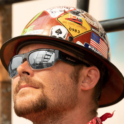 TIGER Safety - Polarized Silver Mirror Crystal - Safety Glasses - Bomber Eyewear - TR114